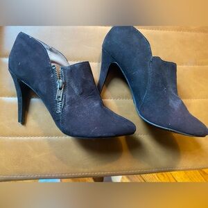 Black Suede High Heel Ankle Boots